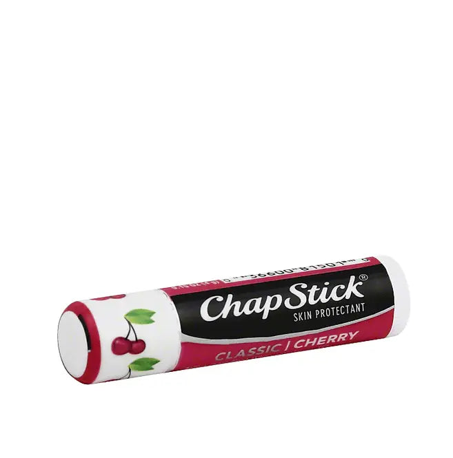 ChapStick Classic Cherry lip balm tube on a white background