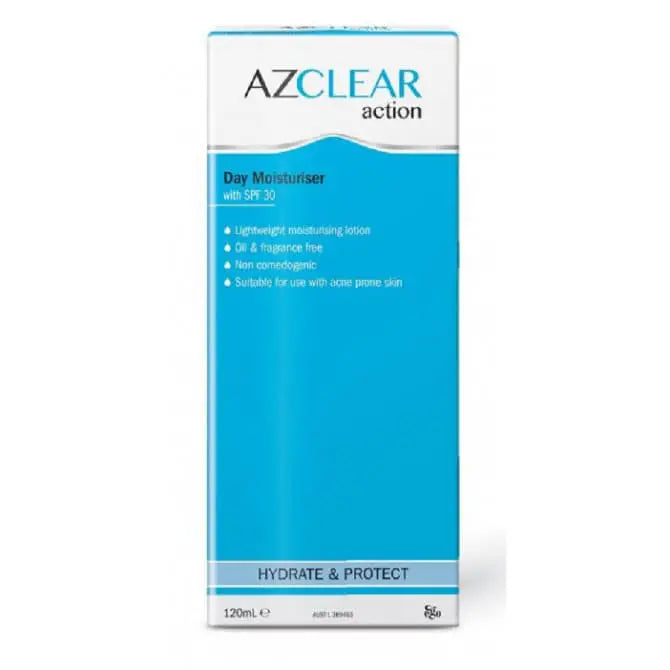 AZCLEAR action Day Moisturiser box on a white background