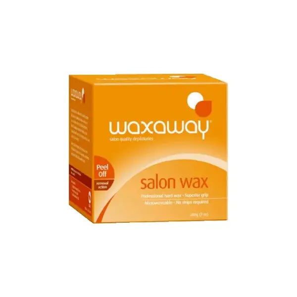 Orange box of Waxaway salon wax on a white background