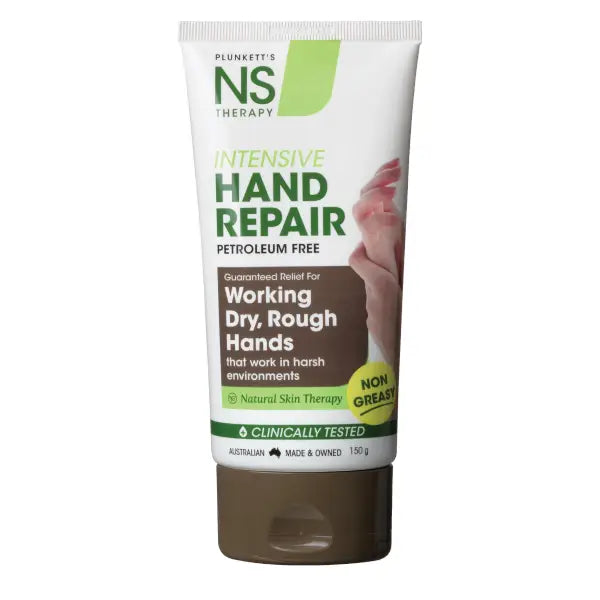Tube of NS Therapy Intensive Hand Repair cream on a white background
