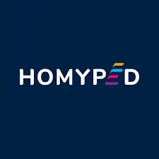 Homyped logo on a dark blue background